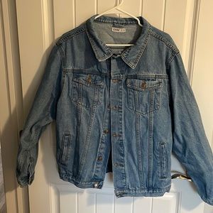 Woman’s oversized jean jacket